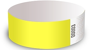 100 x Yellow Tyvek Wristbands