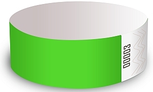 100 x Green Tyvek Wristbands